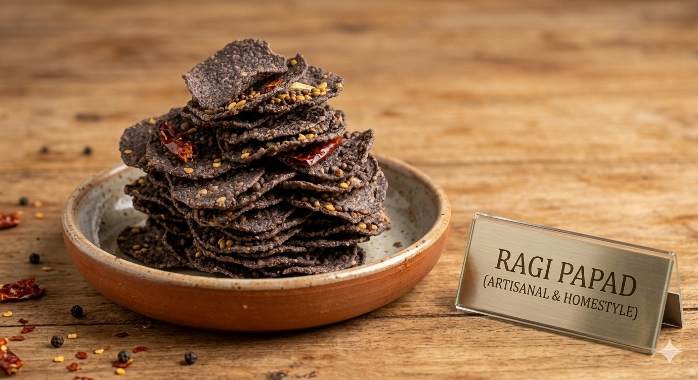 Ragi Papad in Dish