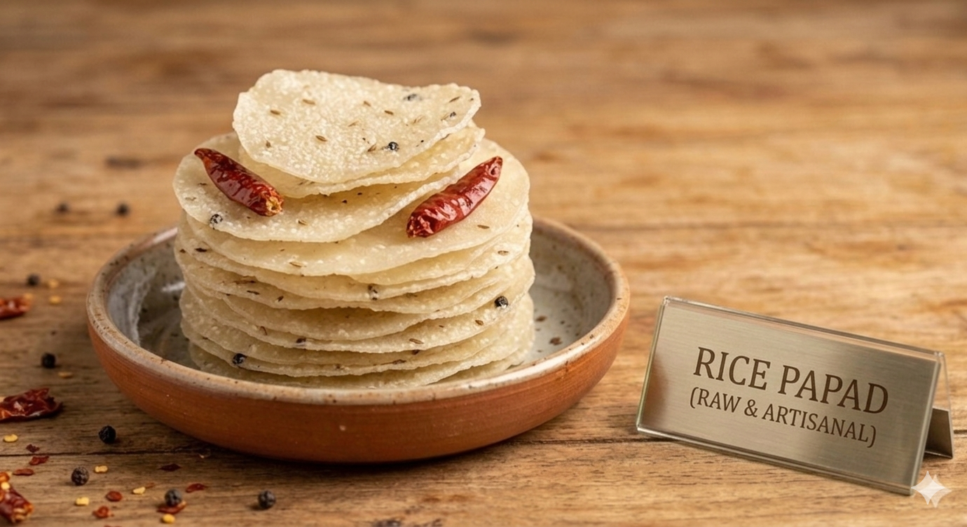 Rice Papad in Dish